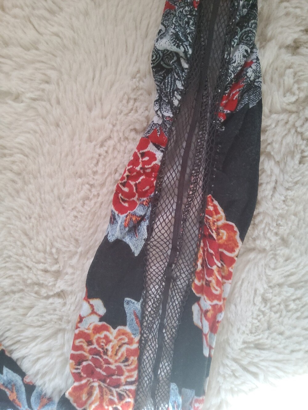 Euro Floral With Mesh Inlay Blouse - Picture 4 of 6